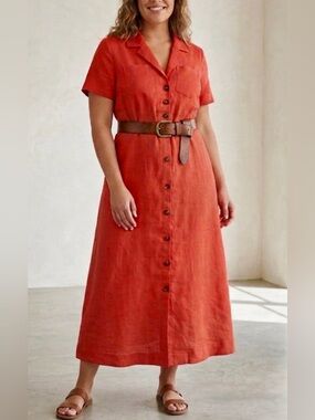Boden | Dresses | Boden Laura Jersey Midi Shirt Dress With Waist Tie